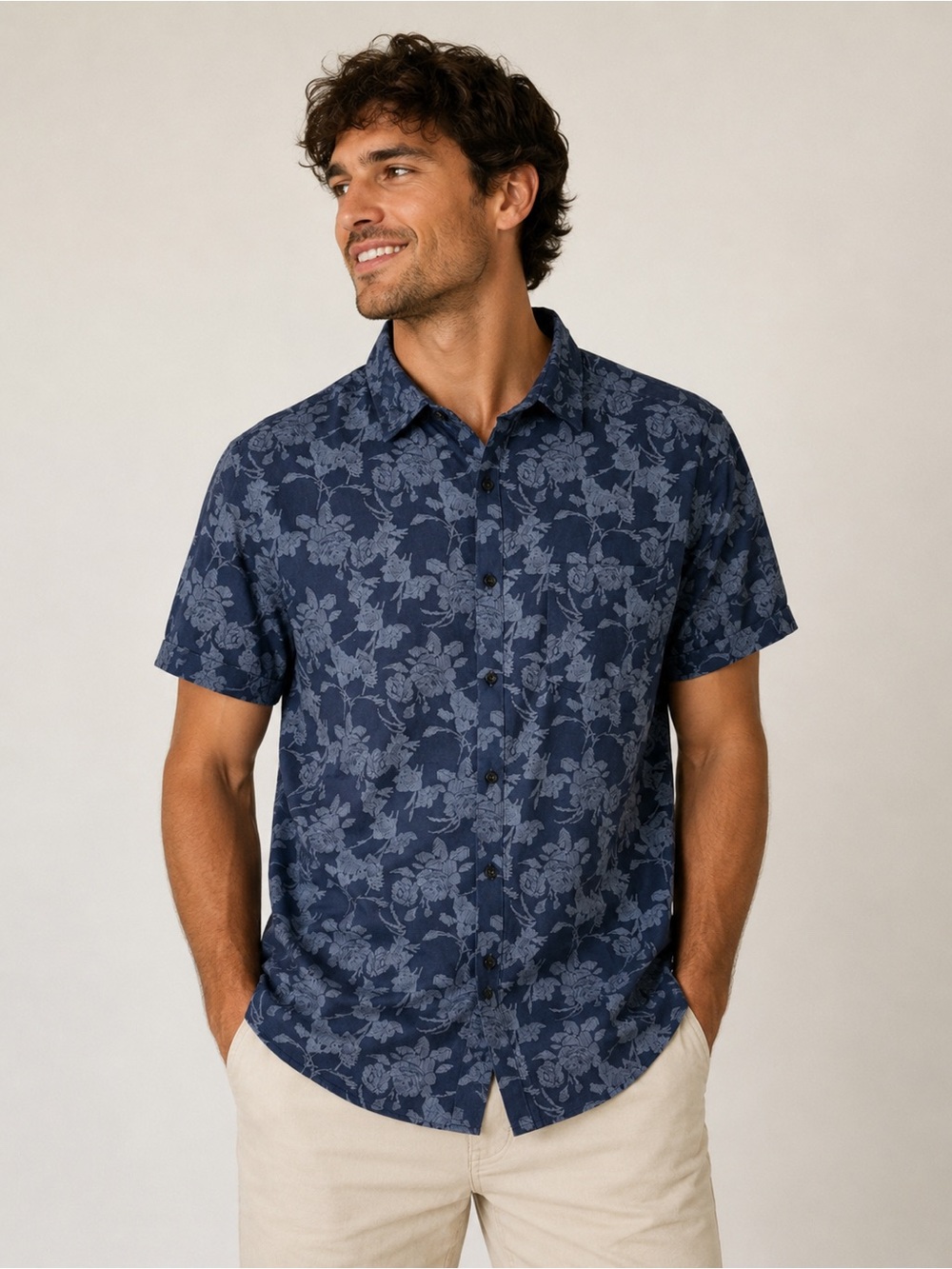 Men's Marc Anthony Patterned Slim-Fit Button-Down Shirt